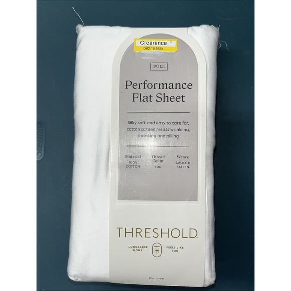 Threshold for performance flat sheet cotton white open container - Picture 1 of 2